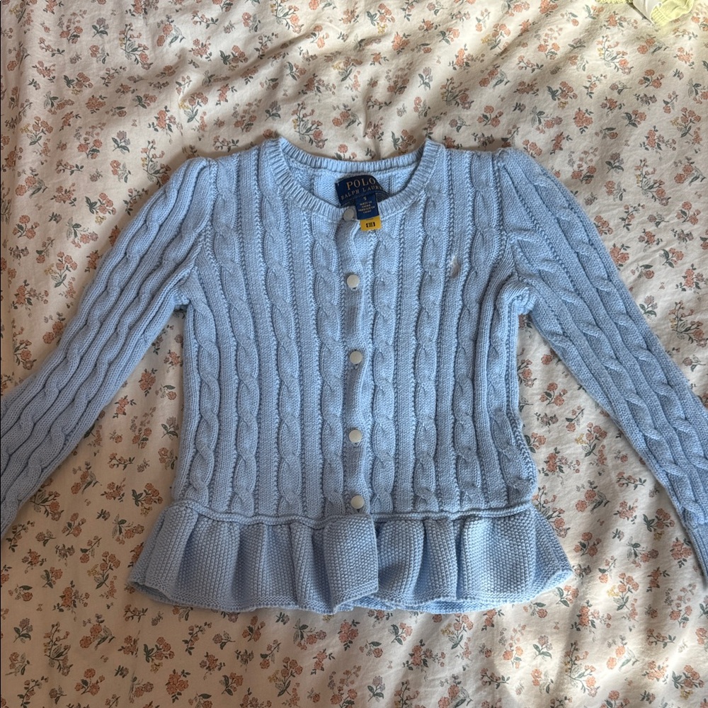 Polo by Ralph Lauren Blue Cable Knit Cardigan